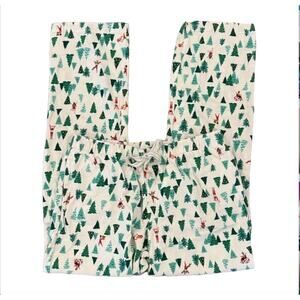 Old Navy Ivory W/Christmas Tree & Elf Print Flannel Pajama Pants - SIZE XL